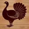 Stylized Domesticated Turkey Design A stylized illustration of a domesticated turkey, suitable for crafting and design projects.