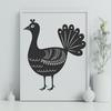 Turkey Vector Graphic Design A digital illustration of a domesticated turkey against a blank background, suitable for various uses.