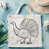 Cartoon Turkey in a Field A cartoon illustration of a domesticated turkey standing in a farm yard.