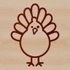 Farm Friends - A Simple Turkey Design A simple line drawing of a domesticated turkey standing on a farm yard.
