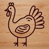 Simple Turkey Clipart Design A simple line drawing illustration of a turkey, suitable for commercial or personal use in various designs.
