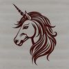 Whimsical Unicorn Vector Graphic Illustration A fantasy creature with a horse's body and a single horn protruding from its forehead.