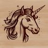 Beautiful Mythical Creature SVG Art A digital illustration of a mythical unicorn with a distinctive head and horn.