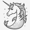 A mythical sea creature with the upper body of a mermaid and the lower body of an equine, depicted in detailed vector art.