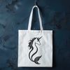 Mythical Mermaid Horse Vector Graphic A mythical creature with the upper body of a mermaid and lower body of a horse, represented as a vector graphic.