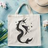 A mythical creature with the upper body of a mermaid and the lower body of a unicorn, depicted as a vector design.