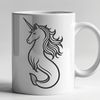 Magical Unimaid Creature SVG Icon An SVG illustration of a mythical creature with a mermaid's tail and unicorn features.