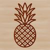Beautiful Tropical Graphics An illustration of a pineapple fruit in a straightforward style, ideal for graphics and templates.