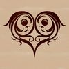 A stylized, ornate heart shape with intricate details, suitable for various graphic design applications.