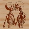 Love Skeletons SVG Illustration A pair of love-themed skeletons in a romantic pose, ideal for Valentine's Day decorations or gifts.