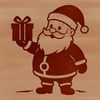 A vector illustration of Santa Claus in a traditional Christmas outfit.