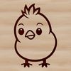 Easter Chick Design A simple line drawing of a cute chick in a fun Easter design.