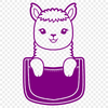 Alpaca Silhouette Illustration An illustration of a South American alpaca, often used in crafting and design projects.