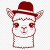 Cute Cartoon Alpaca in a Hat A cartoon alpaca wearing a hat, designed as vector art for various digital applications.