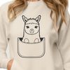 Whimsical Alpaca Field Scene An illustration of a gentle alpaca standing in a field.