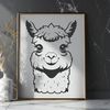 Alpaca Silhouette Vector Art A South American camelid animal with long neck and soft fur.