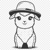 Andean Alpaca Silhouette An illustration of a Peruvian alpaca wearing a traditional Andean hat.