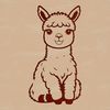Adorable South American camelid in a serene landscape A high-resolution digital illustration of a South American camelid alpaca in a natural environment.