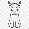 Stylized Alpaca Vector Graphic A stylized illustration of a South American camelid animal, suitable for vector design and cutting machine stencils.