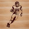 Football Player Ready to Play Illustration An illustration of an American football player wearing a helmet, ready to play on the field.