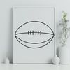 Sporty Football Design A digital illustration of an American Football with detailed lines and shapes.