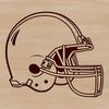 A high-resolution digital rendering of a football helmet, ideal for clip art designs and vector graphics.