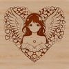 A vector illustration of a serene angel with outstretched wings, suitable for graphic design and crafting projects.