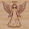 A winged human figure in profile, depicted as a divine messenger.