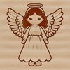 A stylized illustration of a winged angel in vector format, suitable for various designs.