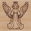 Illustrated Angel in vector format, suitable for cutting machines and digital design.