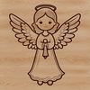 A vector illustration of a stylized angel character, suitable for digital design and cutting machine projects.