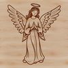 Vector illustration of a winged angel in various formats including SVG.