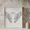 Elegant Angel Wings Clip Art Illustrative angel wings with a halo, ideal for digital designs and vector art projects.
