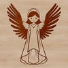 Winged Figurine SVG Illustration A winged figurine in white with intricate details, suitable for use in digital designs.