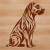 Beautiful Breed: Great Dane Sitting Pose A detailed illustration of a Great Dane breed sitting on its haunches.
