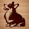 Corgi Silhouette SVG A small corgi breed dog sitting on its haunches.