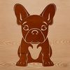 Cute French Bulldog Clip Art Design A stylized illustration of a sitting French Bulldog.