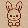 Adorable Sitting Bunny Line Art A simple line drawing of a cute sitting rabbit with minimal shading.