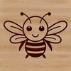 A stylized illustration of a cute bee with detailed features.