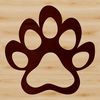 Close-up illustration of animal paw prints in various sizes and shapes