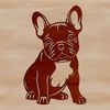 Illustration of a sitting French Bulldog with a gentle expression, suitable for various design projects.