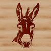 Quirky Donkey Portrait in Vector Format A donkey's head is depicted in a detailed SVG illustration, suitable for various uses.