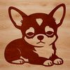 An SVG design featuring a silhouette of a Chihuahua.