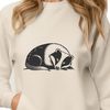A close-up illustration of a sleeping badger's face, with detailed fur texture and features.