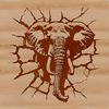 Textured African Animal Illustration Illustrative elephant head with textured skin, suitable for various design projects.