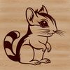 A simple illustration of a squirrel with a friendly expression.