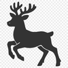 A stylized illustration of a reindeer with antlers and hooves, suitable for use in digital designs.