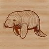 Swimming Gentle Giant A marine mammal with a rounded body and flippers, commonly found in shallow waters.