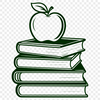 Digital Book Design with Apple Logo Illustration A digital illustration of a book featuring the Apple logo, designed in vector format.