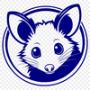 A detailed illustration of a possum, a type of wild animal found in various parts of the world.